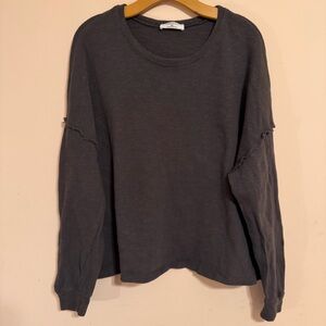 Gray Raw Seam Pullover